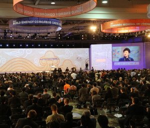 President of Korea, Park Geun-hye, addresses delegates at the Congress Congress 2013 Day 3 Korean President Park