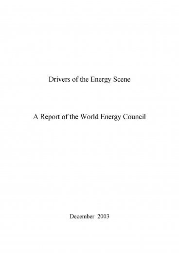 Drivers of the Energy Scene